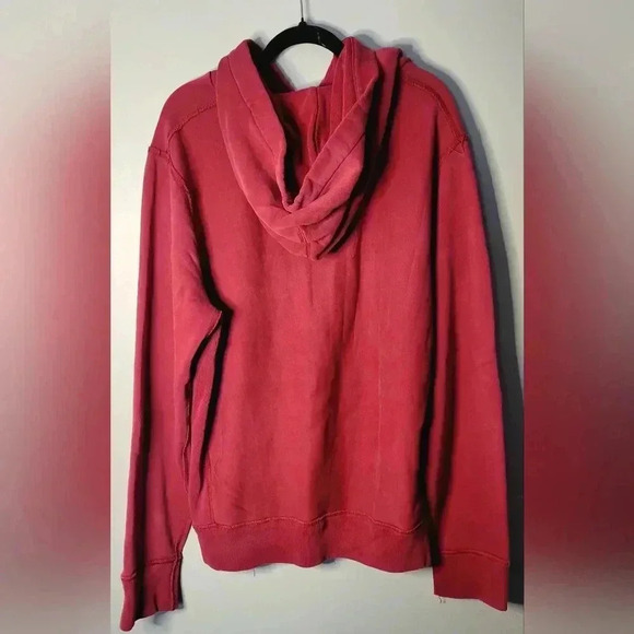 VTG Abercrombie & Fitch embroidered Red Hooded sweatshirt Mens XLG - Picture 4 of 7